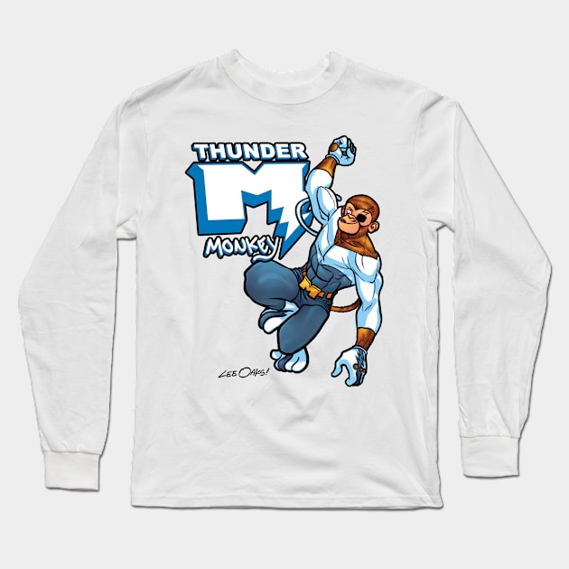 Thunder Monkey comic book style with logo. Long Sleeve T-Shirt by Thunder Monkey